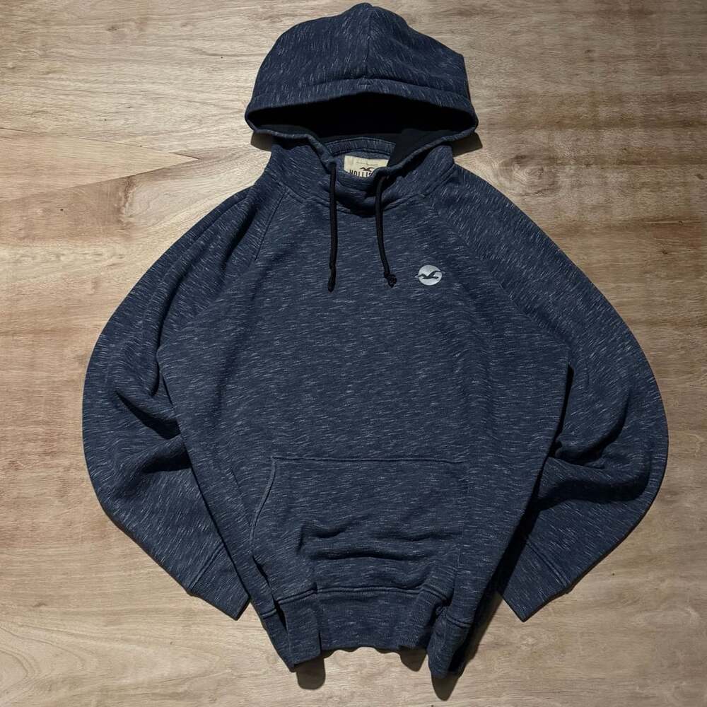 Hollister Dark Heather Navy Pullover Hoodie Small Logo Size S